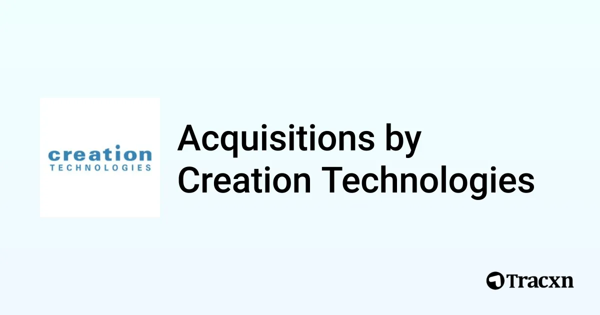 List of 3 Acquisitions by Creation Technologies (Mar 2026) - Tracxn