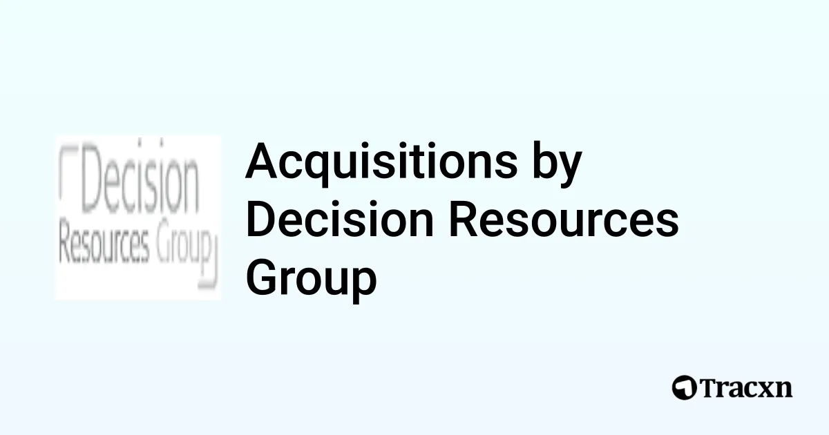 List of 10 Acquisitions by Decision Resources Group (Sep 2025) - Tracxn