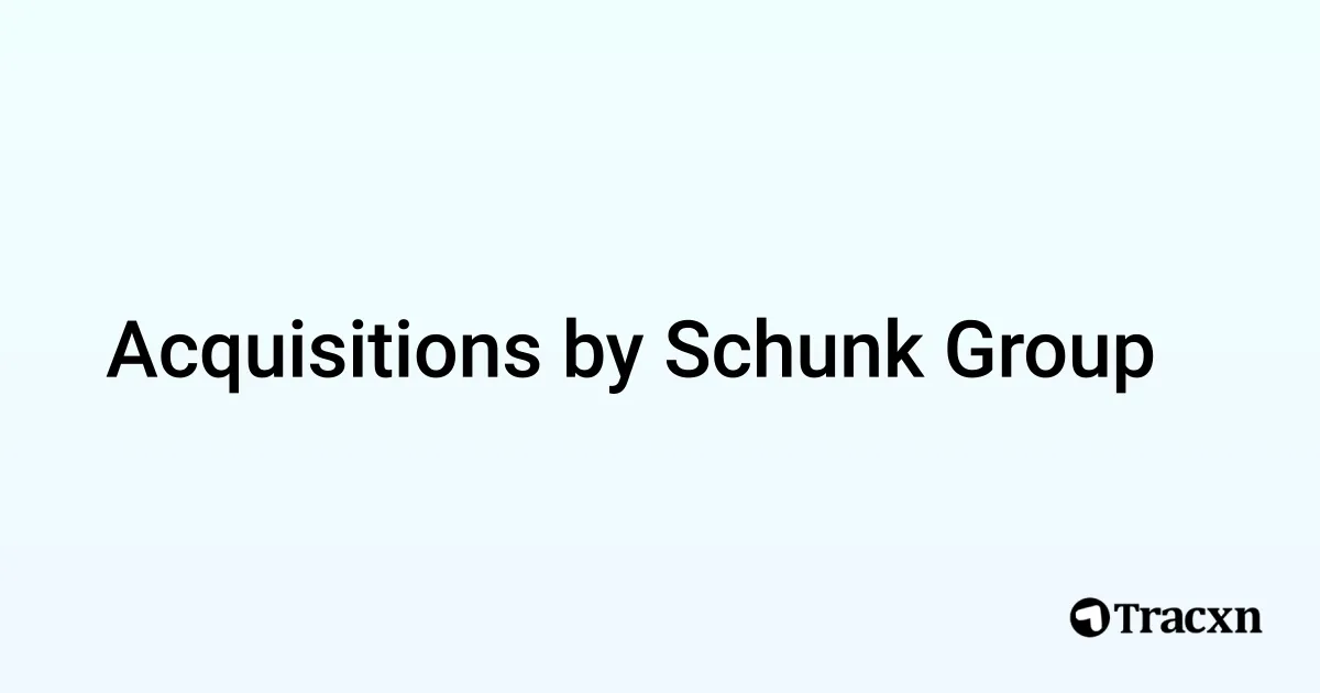 List of 3 Acquisitions by Schunk Group (Jan 2026) - Tracxn