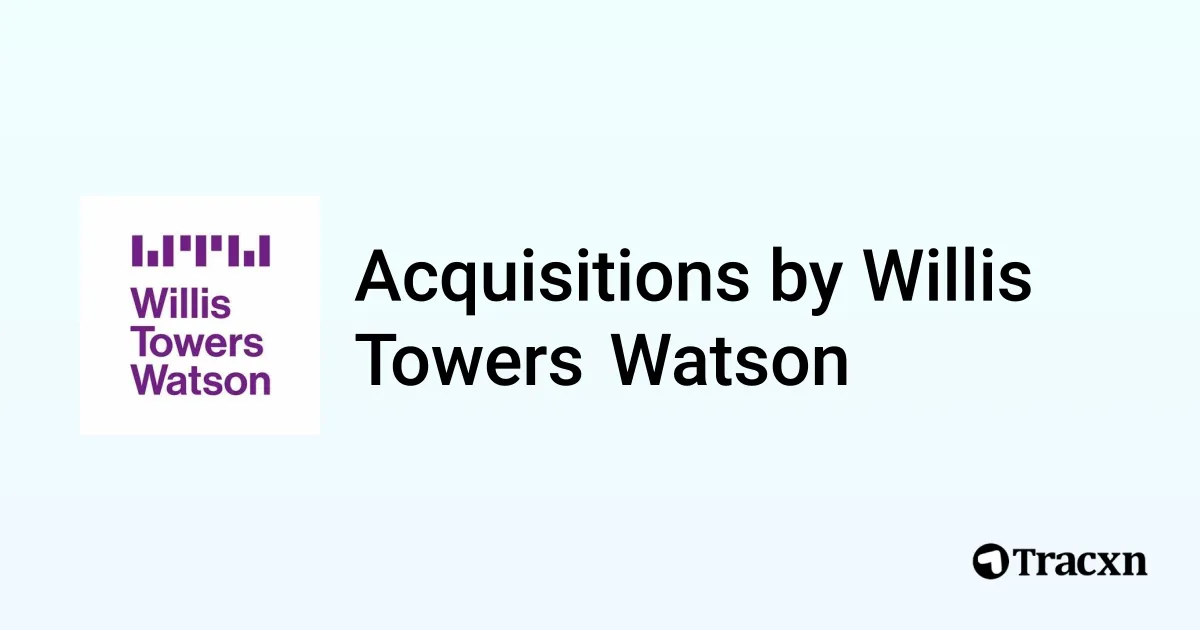 Willis Towers Watson Q1 2025 Earnings Date List of 16 Acquisitions by Willis Towers Watson (Jul 2025) - Tracxn