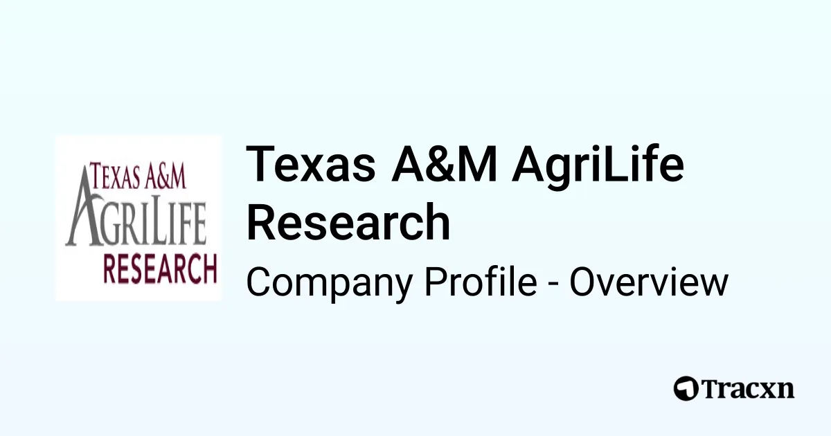 Texas A&M AgriLife Research - 2025 Company Profile & Funding - Tracxn