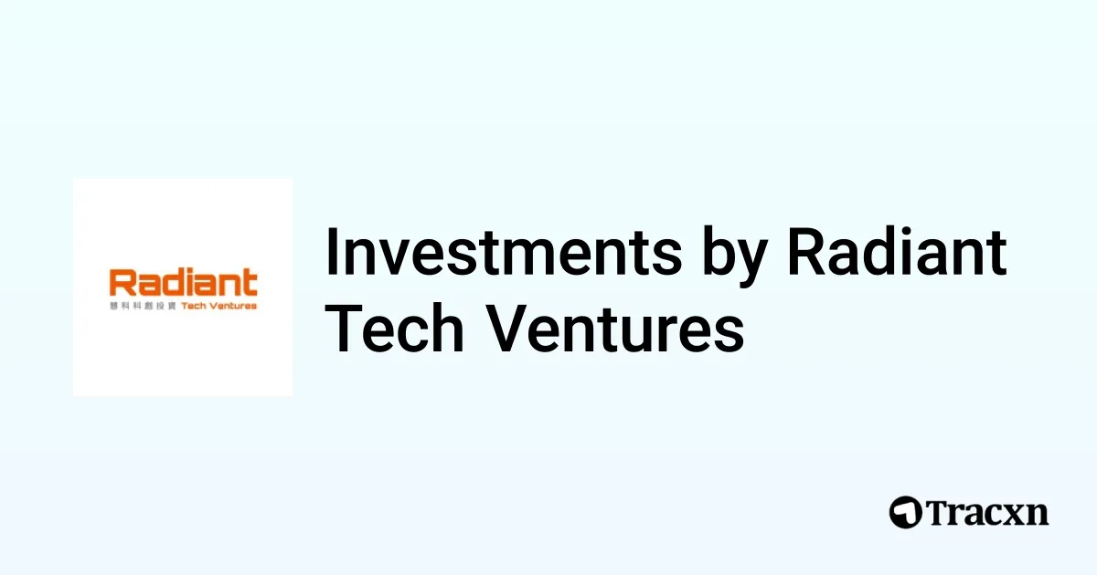 List of Investments by Radiant Tech Ventures (Oct, 2025) - Tracxn