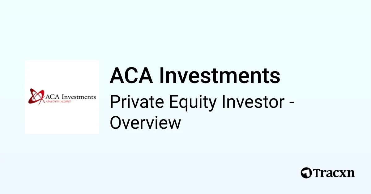 ACA Investments - 2026 Investor Profile, Portfolio & Team - Tracxn
