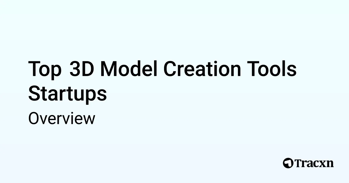 An overview of 3D Model Creation Tools startups - Tracxn